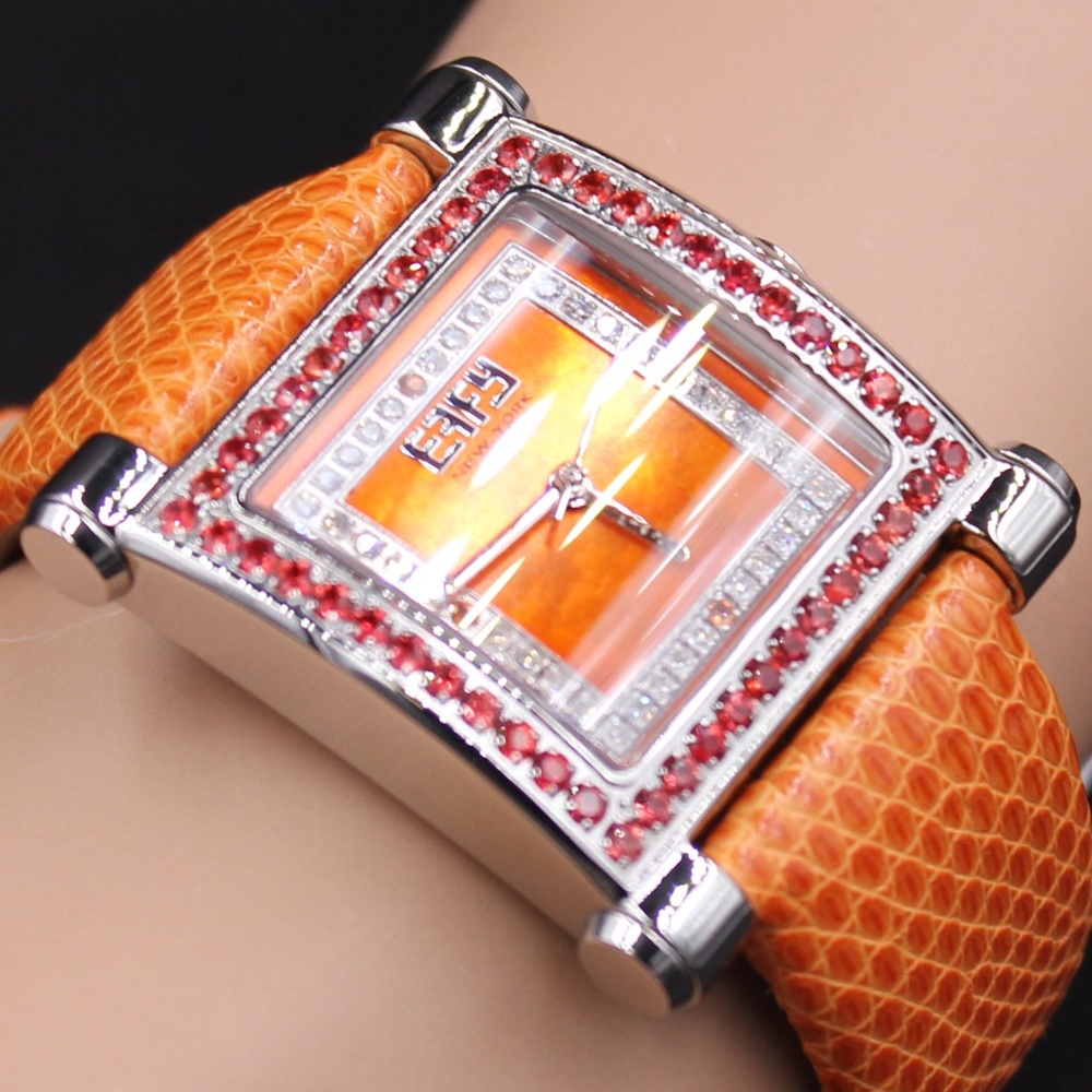 Orange Sapphire Diamond 1.73 Ct Luxury Watch